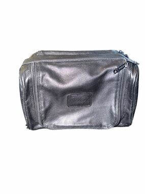 Tumi Black Leather Travel Toiletry Kit